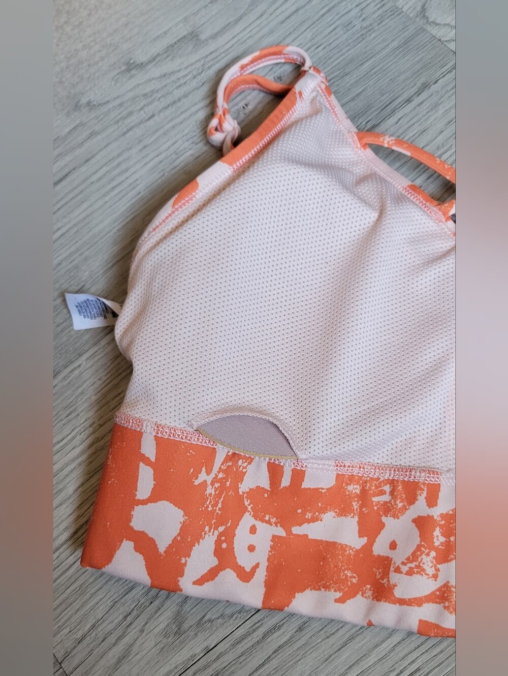 Nike One Luxe Icon Indy Clash Dri-Fit Light Impact Orange White Sport Bra, US M - Picture 13 of 16